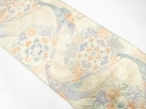 佐賀錦　孔雀に華紋織り出し　袋帯